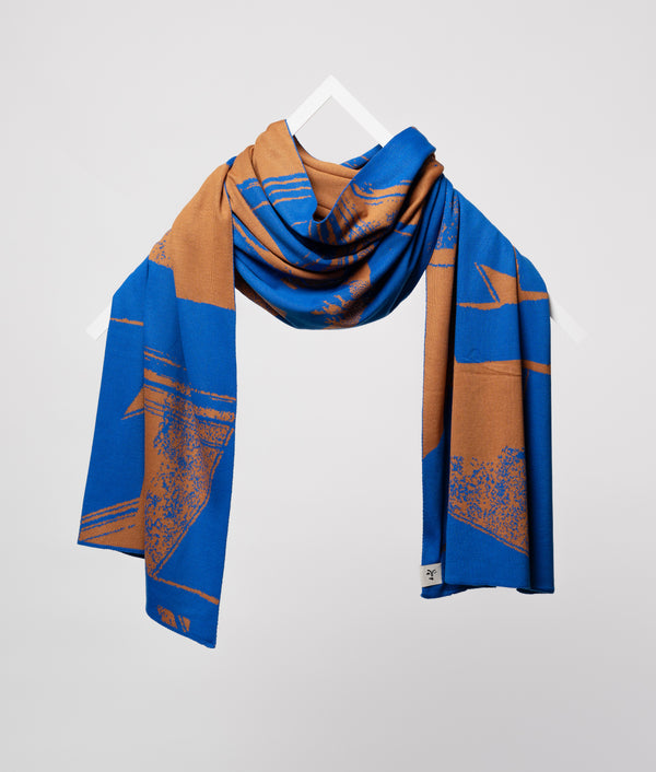 Cachecol Caramelo+Azul