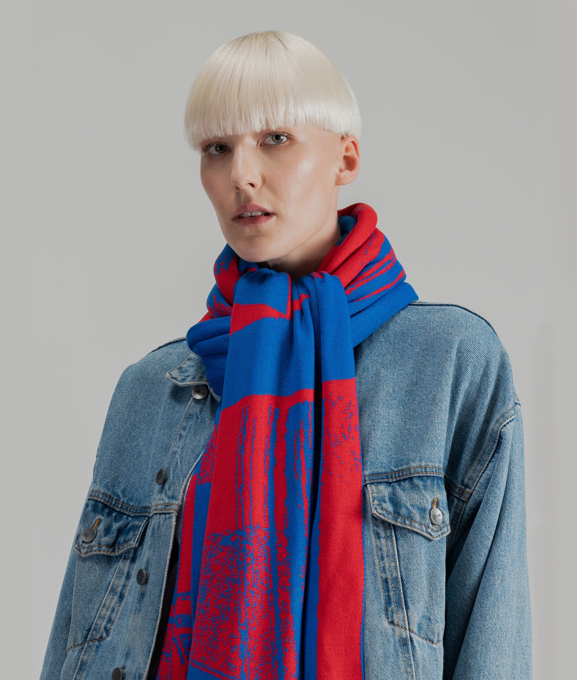Cachecol Vermelho+Azul